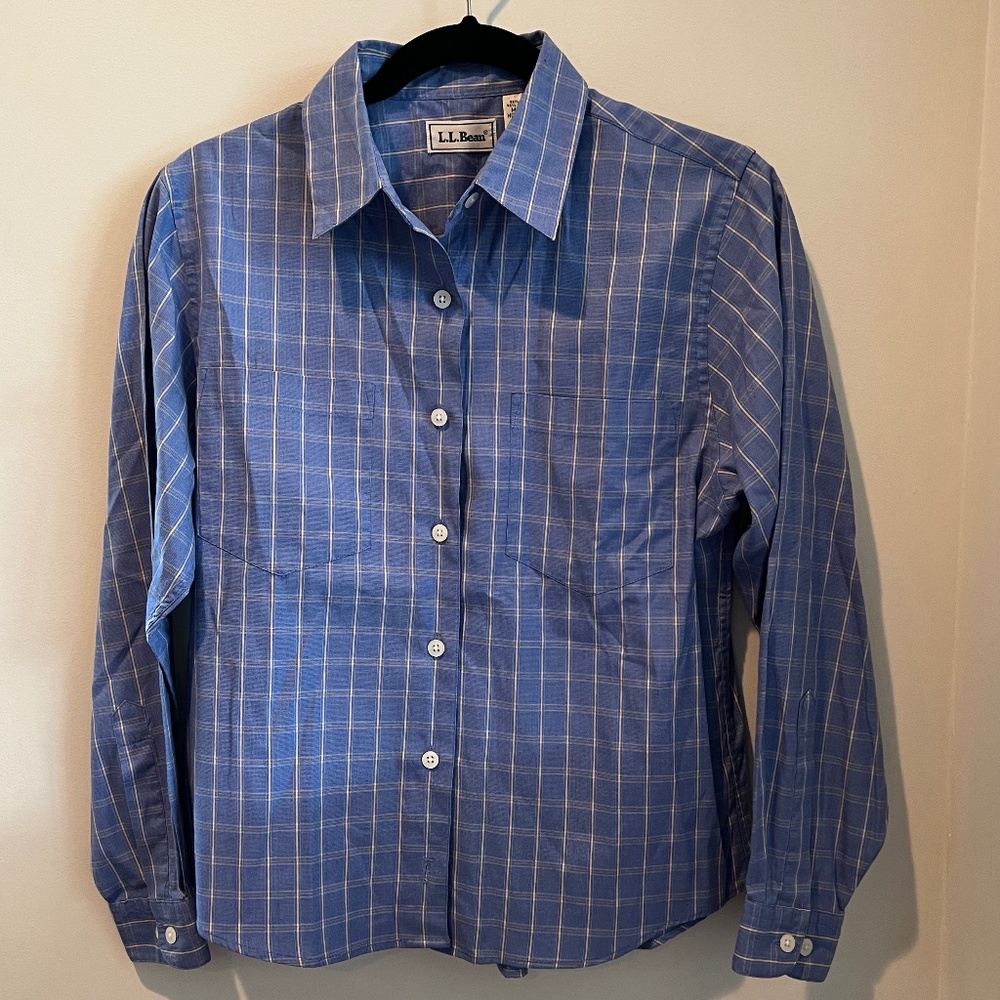 LL Bean Ladies Plaid Shirt Size S